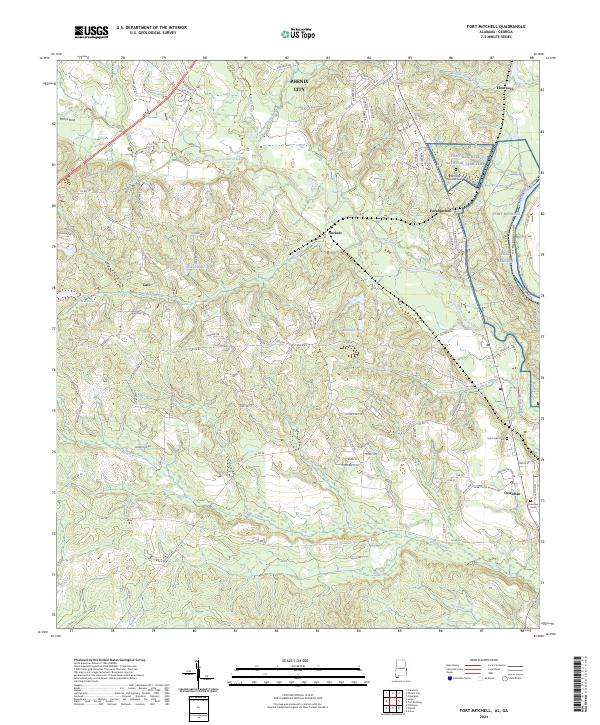 Fort Mitchell, AL-GA — USGS 7.5-minute topo (2024)
