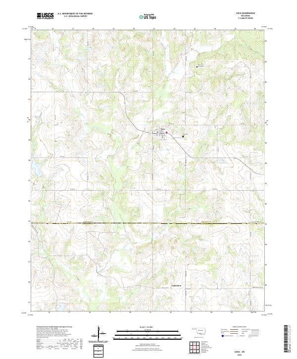 Loco, OK — USGS 7.5-minute topo (2022)