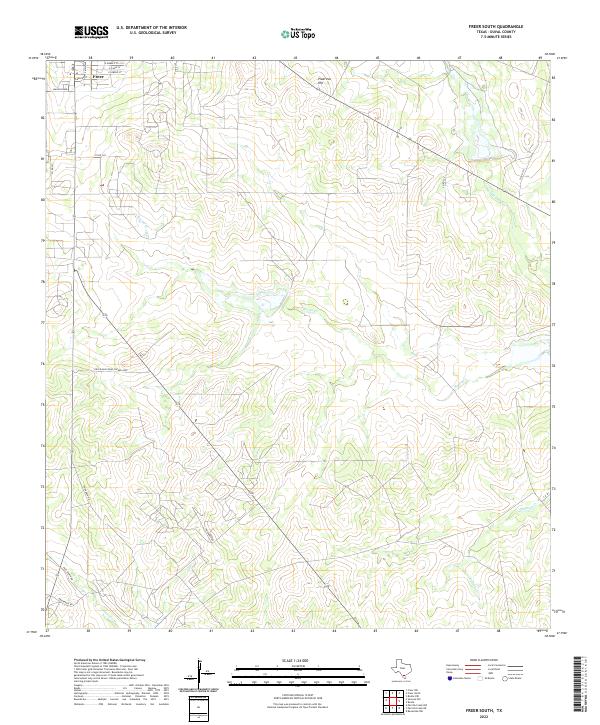 Freer South, TX — USGS 7.5-minute topo (2022)