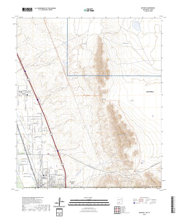Anthony, NM-TX — USGS 7.5-minute topo (2023)
