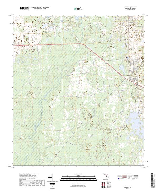 Bronson, FL — USGS 7.5-minute topo (2024)