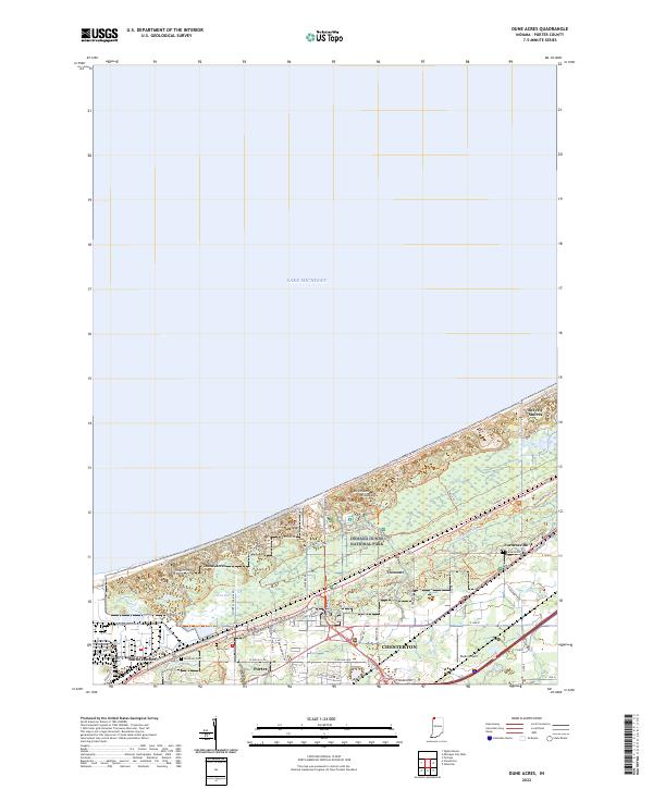 Dune Acres, IN — USGS 7.5-minute topo (2022)