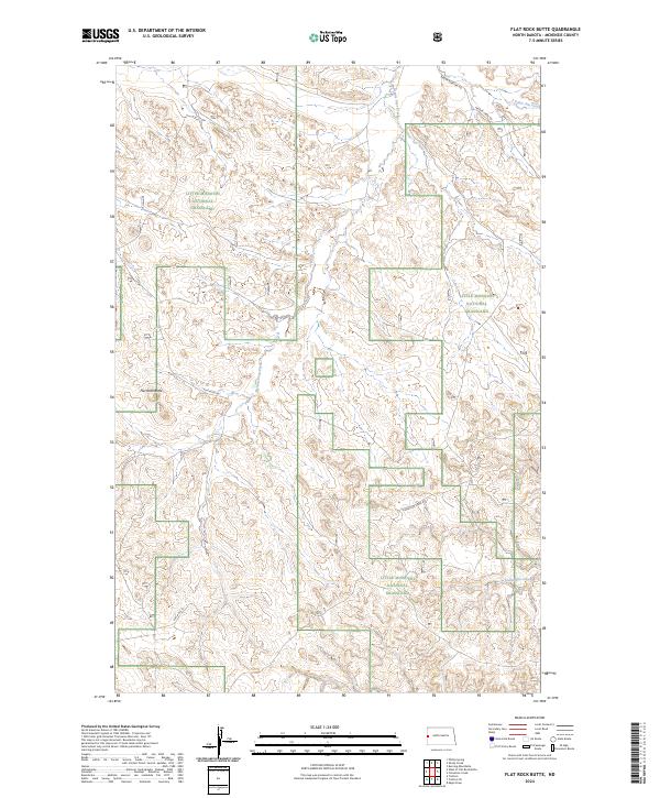Flat Rock Butte, ND — USGS 7.5-minute topo (2024)