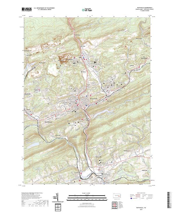 Pottsville, PA — USGS 7.5-minute topo (2023)