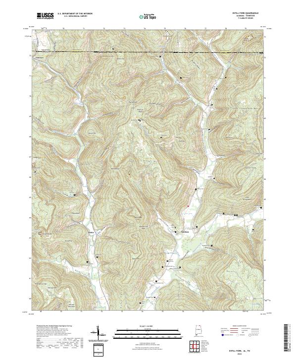 Estill Fork, AL-TN — USGS 7.5-minute topo (2024)