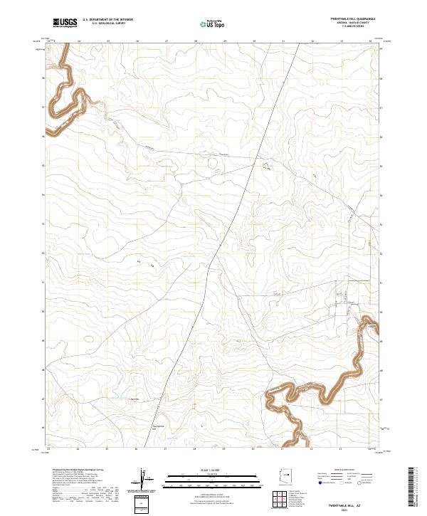 Twentymile Hill, AZ — USGS 7.5-minute topo (2021)