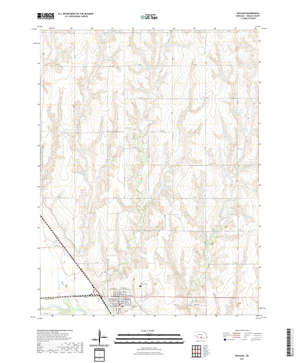 Orleans, NE — USGS 7.5-minute topo (2021)