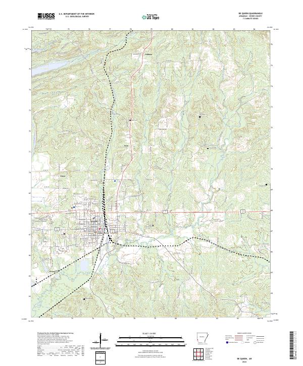 De Queen, AR — USGS 7.5-minute topo (2024)