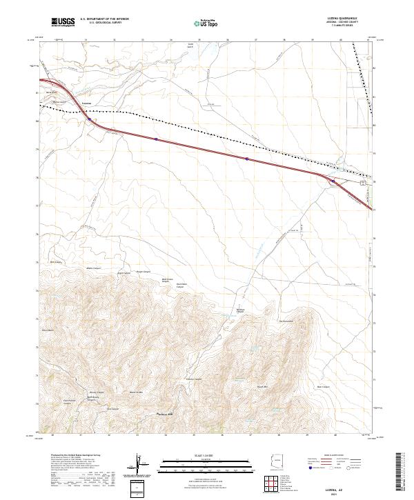 Luzena, AZ — USGS 7.5-minute topo (2021)