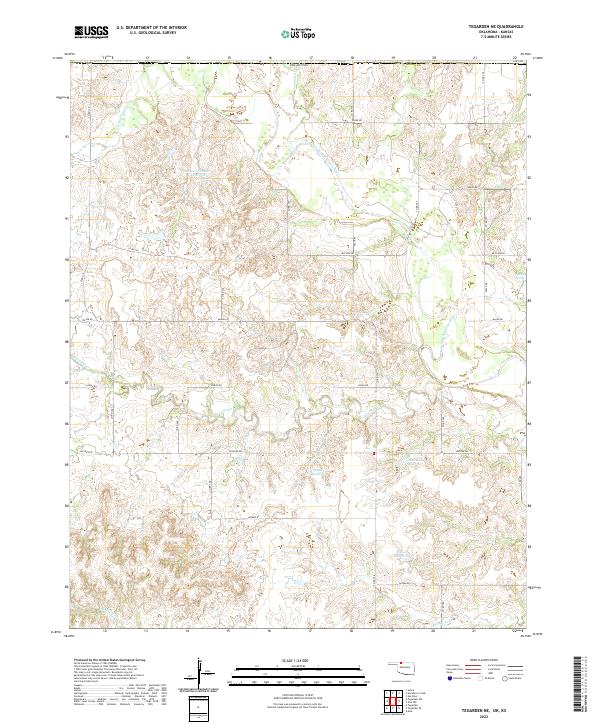 Tegarden NE, OK-KS — USGS 7.5-minute topo (2022)