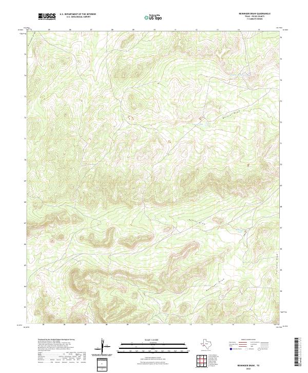 Reininger Draw, TX — USGS 7.5-minute topo (2022)