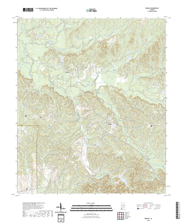 Braggs, AL — USGS 7.5-minute topo (2024)