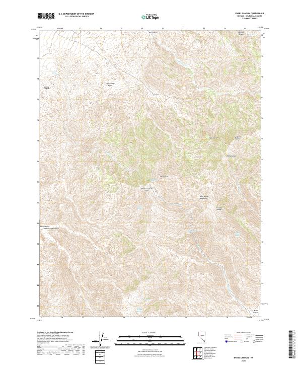 Byers Canyon, NV — USGS 7.5-minute topo (2021)