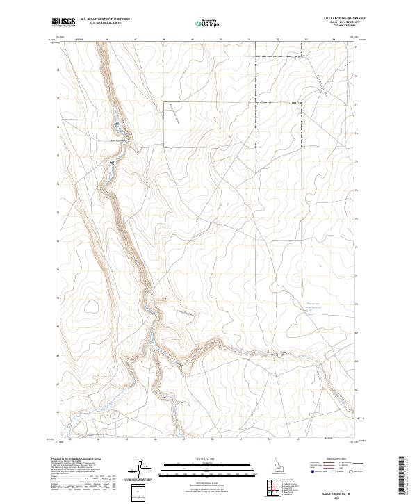 Salls Crossing, ID — USGS 7.5-minute topo (2023)