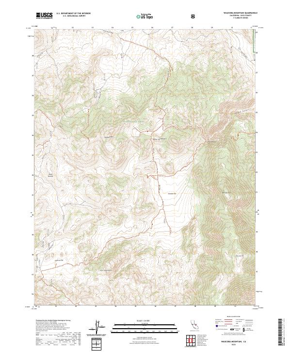 Waucoba Mountain, CA — USGS 7.5-minute topo (2023)