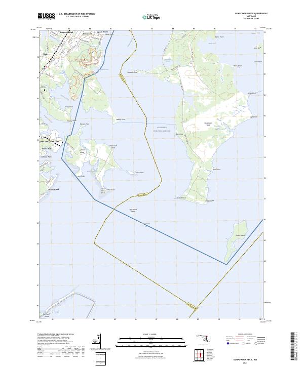 Gunpowder Neck, MD — USGS 7.5-minute topo (2023)