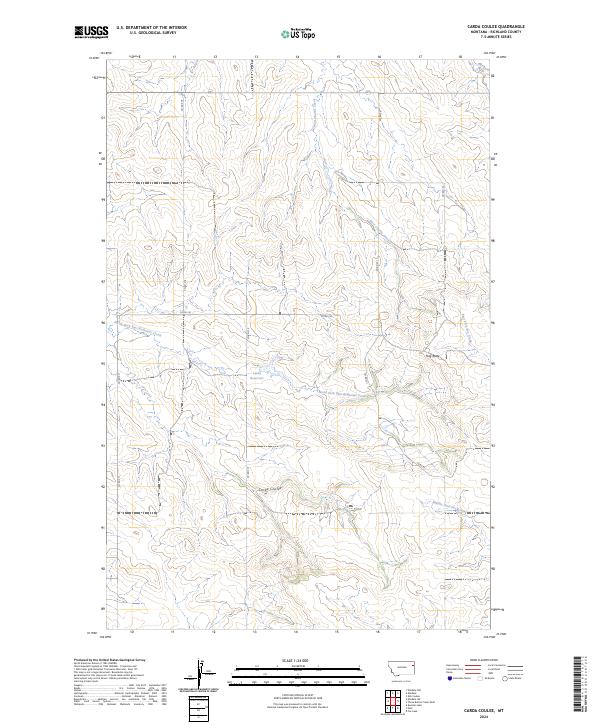 Carda Coulee, MT — USGS 7.5-minute topo (2024)
