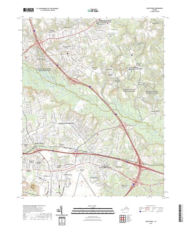 Seven Pines, VA — USGS 7.5-minute topo (2022)