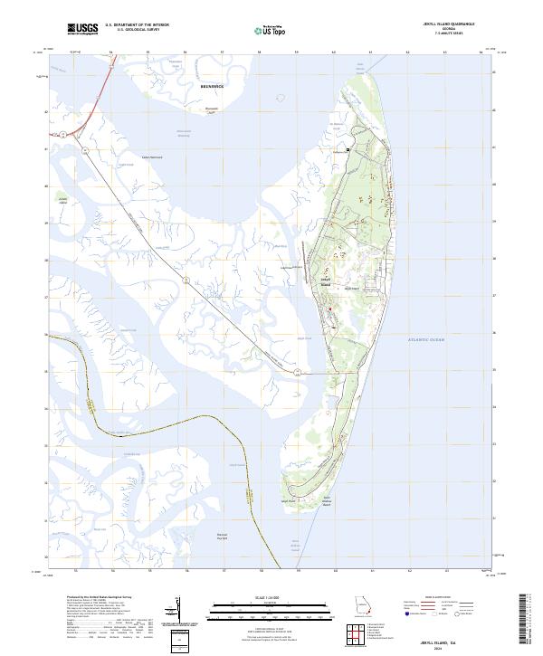 Jekyll Island, GA — USGS 7.5-minute topo (2024)