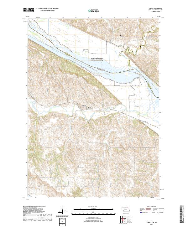 Verdel, NE-SD — USGS 7.5-minute topo (2021)