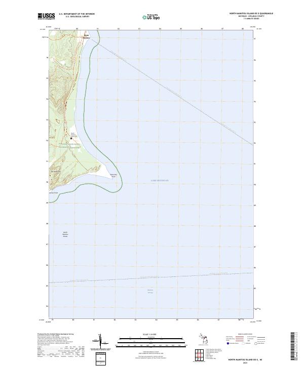 North Manitou Island OE E, MI — USGS 7.5-minute topo (2023)