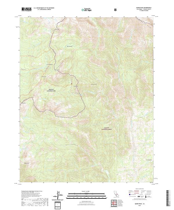 Quinn Peak, CA — USGS 7.5-minute topo (2021)