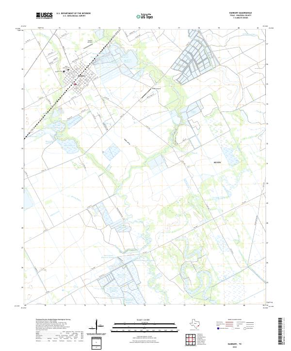Danbury, TX — USGS 7.5-minute topo (2022)