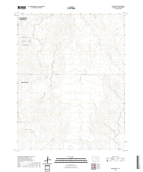 Fountain NE, CO — USGS 7.5-minute topo (2022)