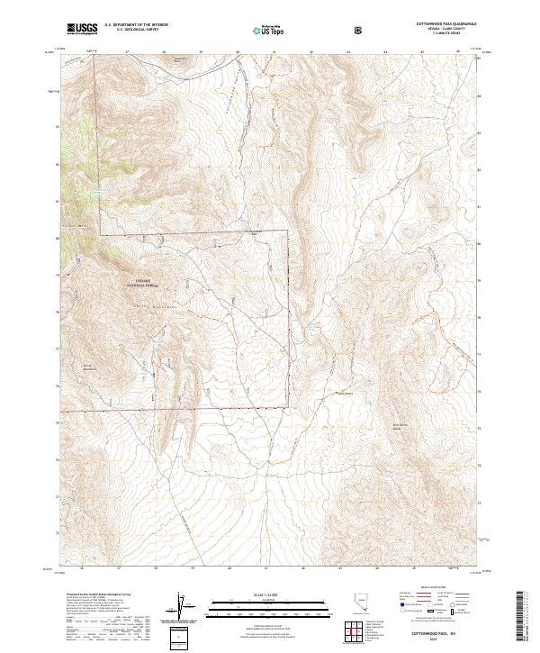 Cottonwood Pass, NV — USGS 7.5-minute topo (2021)