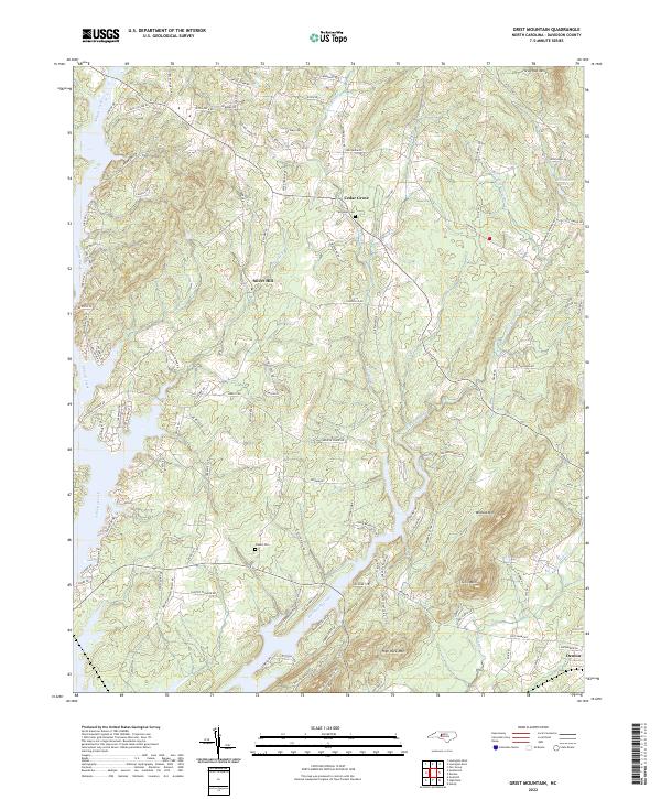 Grist Mountain, NC — USGS 7.5-minute topo (2022)
