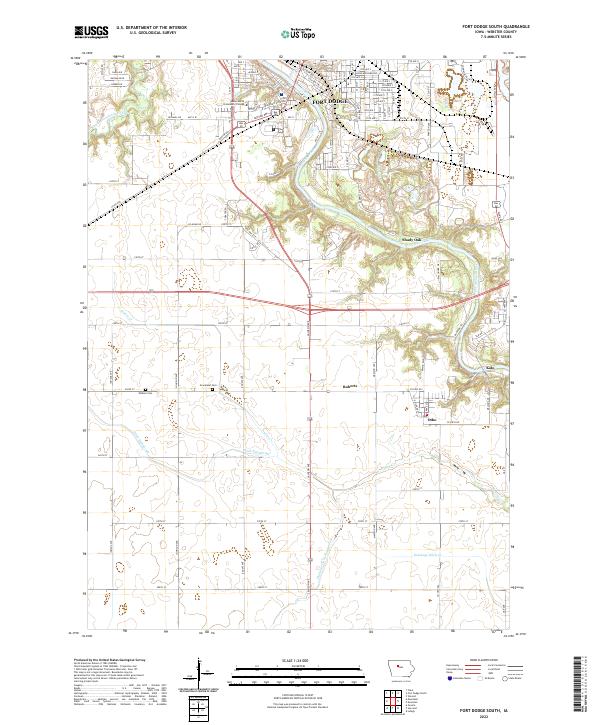 Fort Dodge South, IA — USGS 7.5-minute topo (2022)