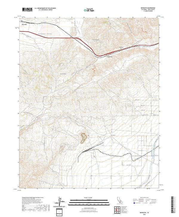 Monolith, CA — USGS 7.5-minute topo (2022)