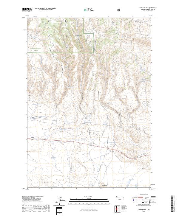 Sage Hen Hill, OR — USGS 7.5-minute topo (2023)