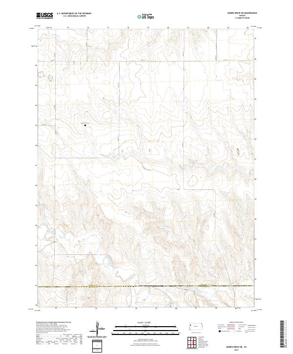 Harris Draw NE, KS — USGS 7.5-minute topo (2022)
