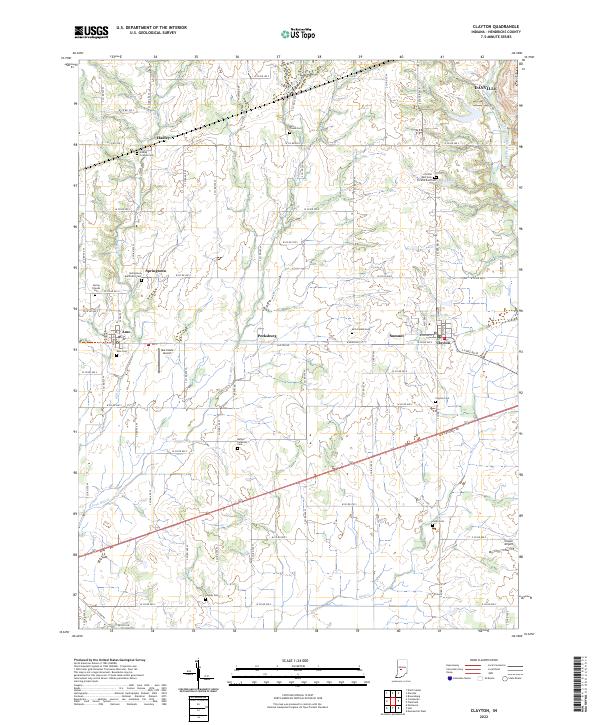 Clayton, IN — USGS 7.5-minute topo (2022)