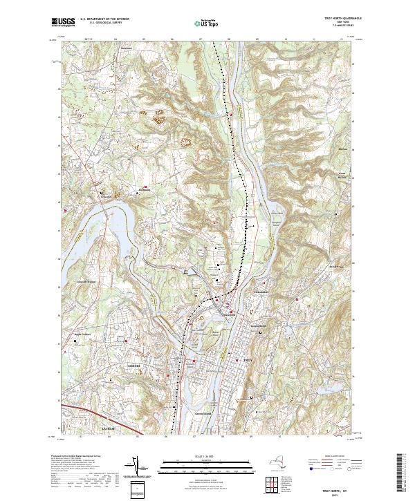Troy North, NY — USGS 7.5-minute topo (2023)
