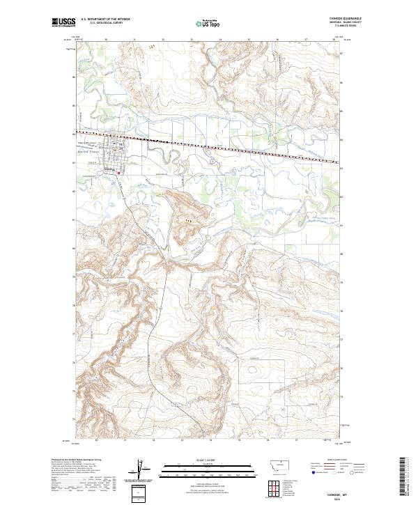 Chinook, MT — USGS 7.5-minute topo (2024)