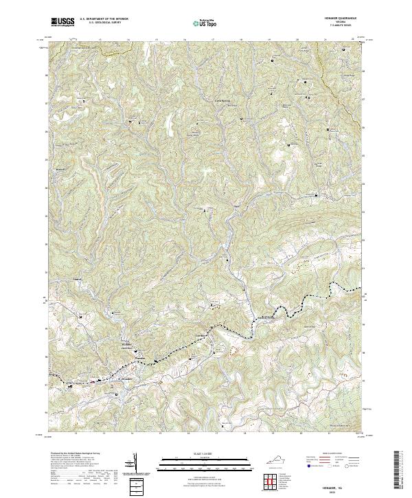 Honaker, VA — USGS 7.5-minute topo (2022)