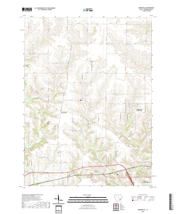Brookville, IA — USGS 7.5-minute topo (2022)
