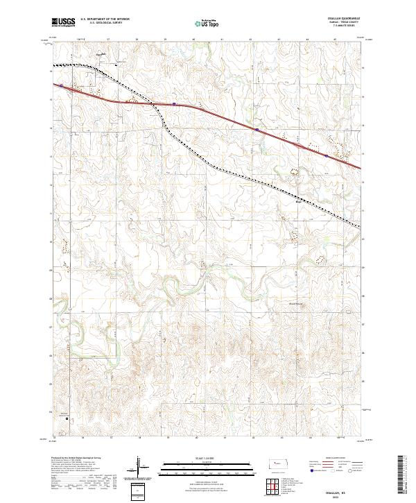 Ogallah, KS — USGS 7.5-minute topo (2022)