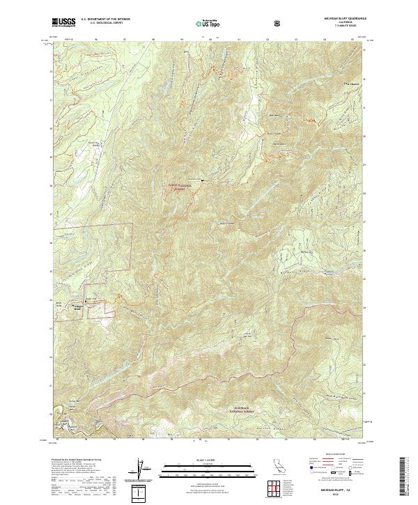 Michigan Bluff, CA — USGS 7.5-minute topo (2022)