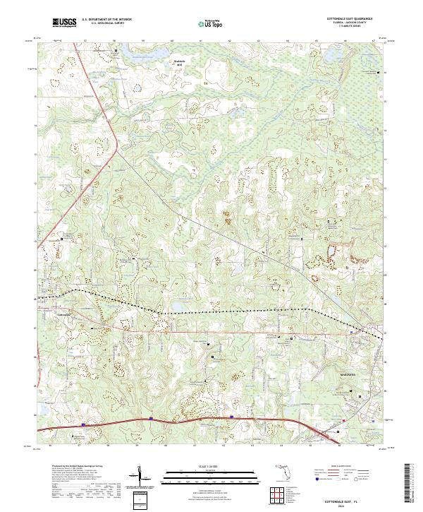 Cottondale East, FL — USGS 7.5-minute topo (2024)
