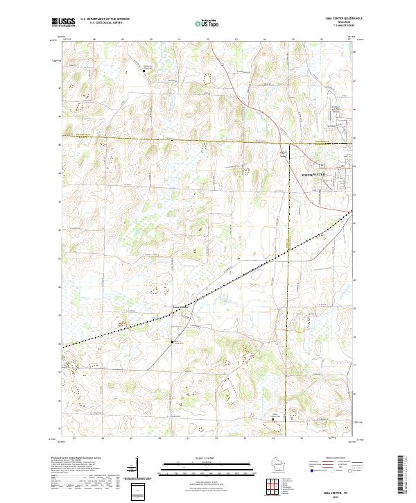 Lima Center, WI — USGS 7.5-minute topo (2022)
