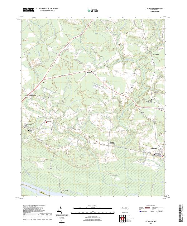 Gatesville, NC — USGS 7.5-minute topo (2022)