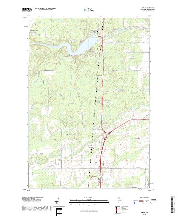 Abrams, WI — USGS 7.5-minute topo (2022)