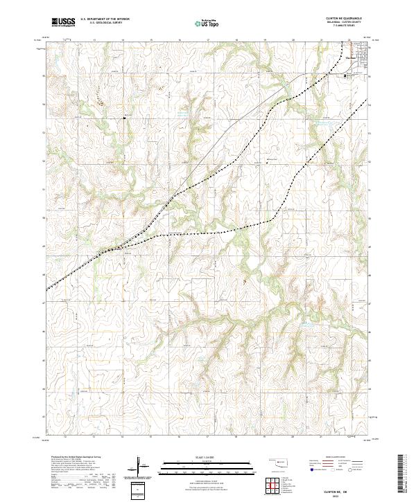 Clinton NE, OK — USGS 7.5-minute topo (2022)