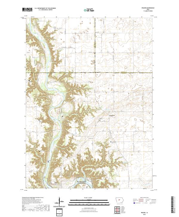 Fraser, IA — USGS 7.5-minute topo (2022)