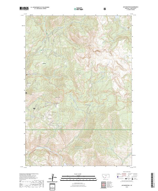 Ash Mountain, MT — USGS 7.5-minute topo (2024)