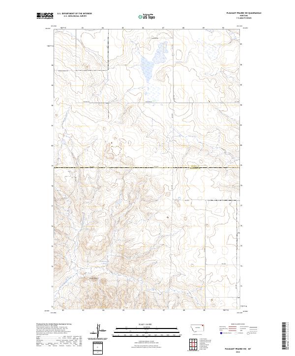 Pleasant Prairie SW, MT — USGS 7.5-minute topo (2024)