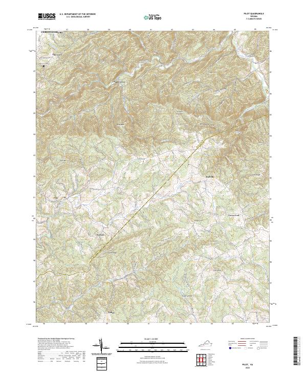 Pilot, VA — USGS 7.5-minute topo (2022)